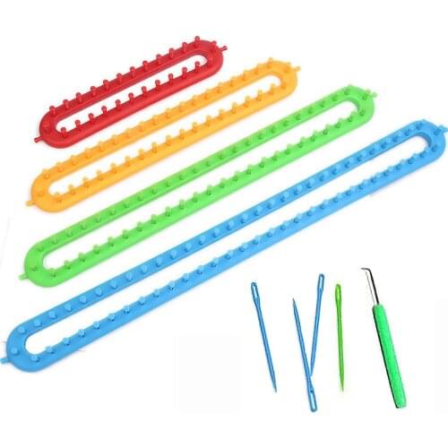 4pcs/Set Long Knitting Loom Sewing Needle Sweater Plastic Castle Weaver Crochet Knit Wool Sewing Tools