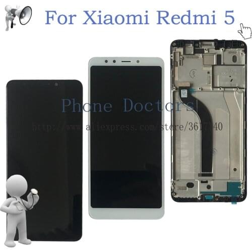5.7'' For Xiaomi Redmi 5 Full LCD DIsplay + Touch Screen Digitizer Assembly + Frame Cover For Xiaomi Redmi 5 ;Black / White ;New