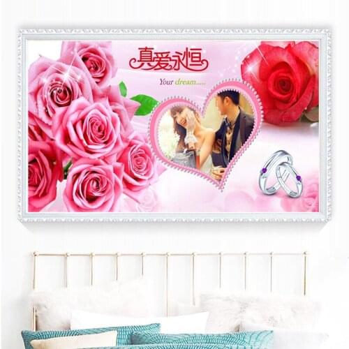 5d diamond painted with diamond-encrusted wedding bedroom bedside roses. diamond painting hot sale diamond painting Paintings