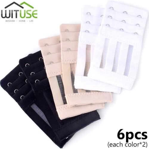 6x Bra Extenders Strap Buckle Extension 3 Rows 3 4 Hooks Clasp Straps Women Bra Strap Extender Sewing Tool Intimates Accessories