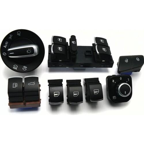 8PCS/SET Window Headlight Mirror Tailgate & Fuel Door Control Switch Button For VW Passat B6 3C0962125B 5ND959565B 5ND941431B