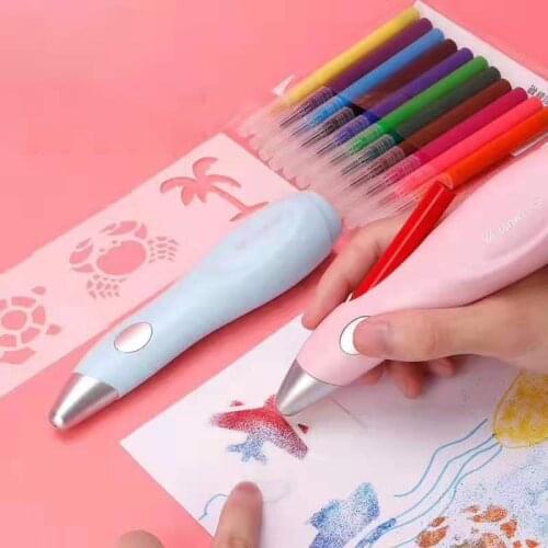 Tenwin Art Electric Spray Pen Airbrush Set Multi-function Color Inkjet Painting Brush Washable Spray Painting Hand Drawn 8084