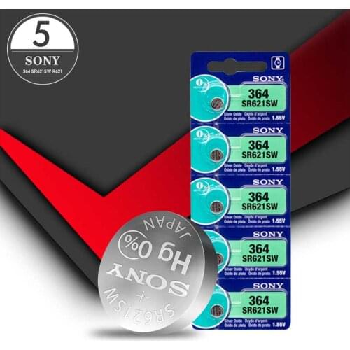 5Pc For Sony 621 Watch Battery AG1 LR621 sr621sw 364A 1.5V LR60 Silver Oxide Button Cell Battery For Watch Electronic Calculator