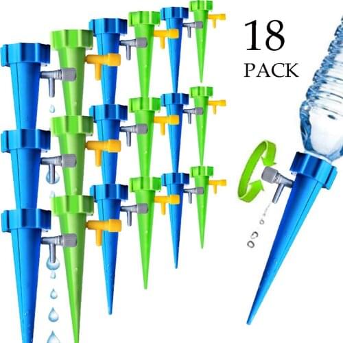 6/12/18PCS Self-contained Auto Drip Irrigation Watering System Automatic Watering Spike for Plants Flower Indoor Household