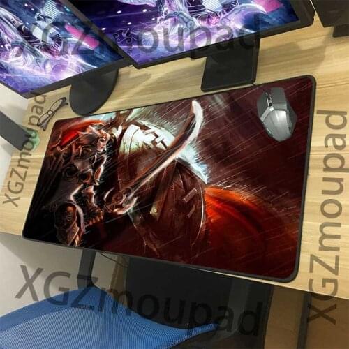XGZ Customized Large Gaming Mouse Pad Black Lock Edge Brave Spartan Warrior Computer Keyboard Table Mat Non-slip Fashion Coaster