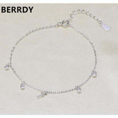 2 COLOR 925 Silver Bracelet Chain, Fashion Charm Bracelet Chain Settings Jewelry Parts Fittings Charm Accessories