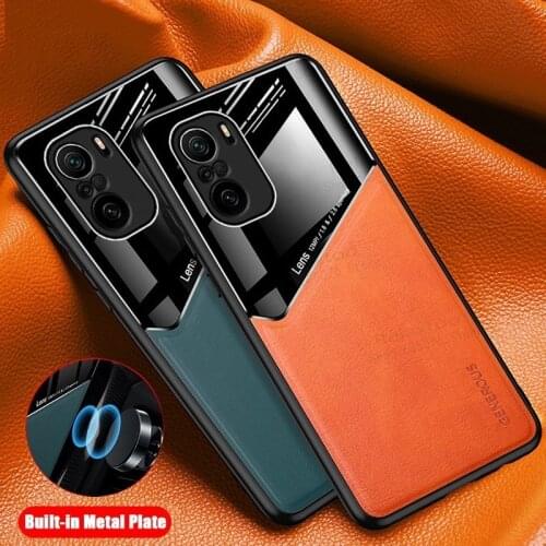 For poco f3 case leather texture car magnetic hloder phone covers for xiaomi poco f3 pocophone little f3 f 3 3f hard back shell