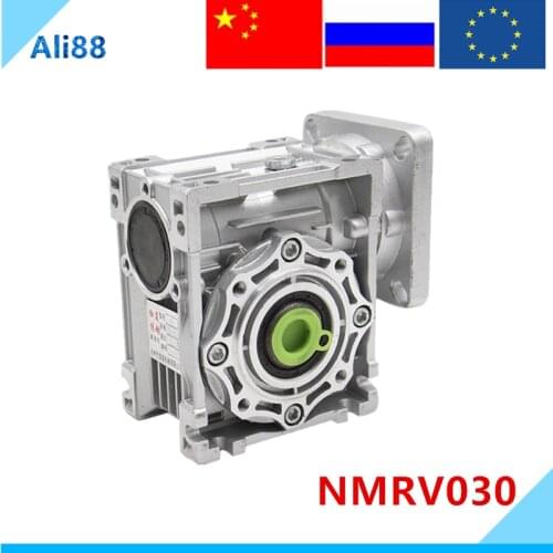 NMRV030 worm gearbox 1:5/7.5/10/15/20/25/30/40/50/60/80/100 Ratio 11mm input shaft Gearbox Reducer for NEMA23 motor