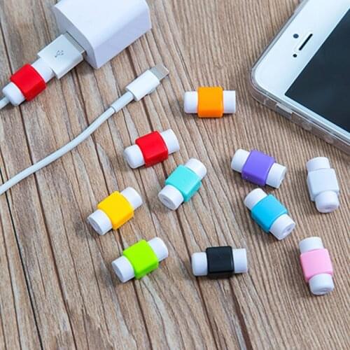 100PCS USB Cable Colorful Protector Cover Case For Apple Iphone7 4S 5S 6 Plus 6S SE Save Earphone Accessories