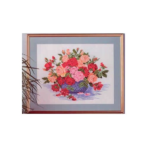 Colored Flowers Quality Embroidery Needlework 14CT Unprinted Cross Stitch Kits DIY Art Handmade Home Decor