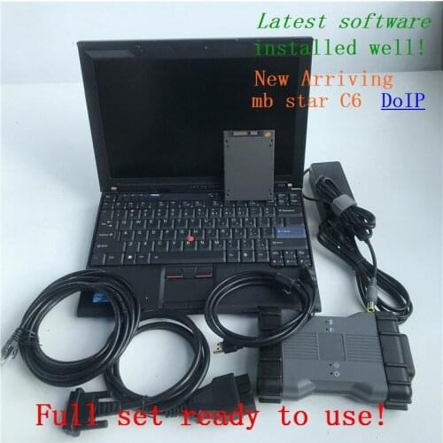 New Release mb star c6 support DOIP/CAN x-ntry diagnosis tool ssd software + laptop x201 i7 8g ram better than mb star c4 c5