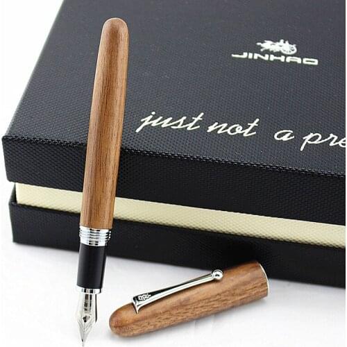 Jinhao Classic luxury Natural Bamboo Metal Fountain Pen Calligraphy Pen Medium / Bent Iridium 0.5mm / 1.0mm for Office Gift