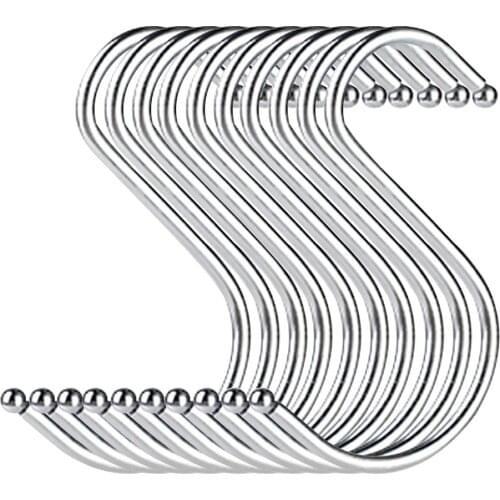 10pcs S Shape Iron Hanger Hook Clothes Robe Pants Tool Sausage Hanging Metal Corrosion Resistant Hanger Hooks Assorted Set