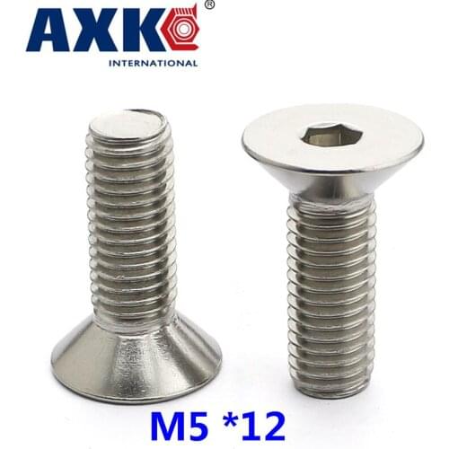 2019 Limited Sale Fastener Round Bolt 25pcs 304 Stainless Steel Hex Screws Flat Head Screw Countersunk M5 *12