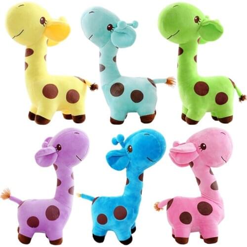 15cm Cute Mini Size Giraffe Plush Toy Animal Deer Stuffed Doll Colorful Giraffe Dolls High Quality for Baby Kids Girls Present