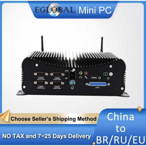 2020 Industrial Fanless Mini PC Windows 10 Pro i5 8250U i7 6567U 6*COM 2*Lans 8*USB GPIO LPT WiFi HDMI Linux Desktop Computer