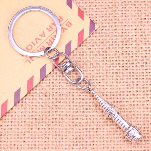 New Fashion Keychain 41*10*10 mm castle spire Pendants DIY Men Jewelry Car Key Chain Ring Holder Souvenir For Gift