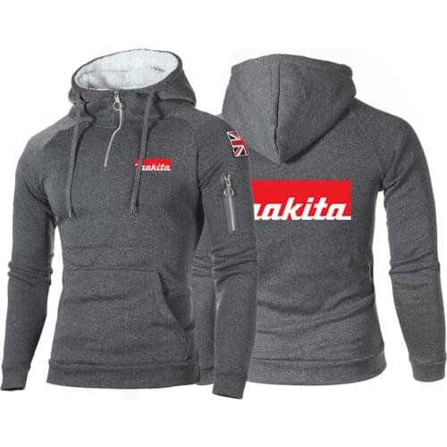 Latest Makita Logo 2021 Autumn New Mens Sports and Leisure Running Comfortable Custom Hoodies Casual Hooded Solid Coats