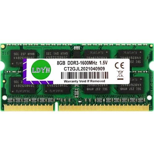 Cruclal DDR3L RAM 4GB / 8GB 1600MHZ Laptop Computer Memory Modul SODIMM RAM Low voltage 1.35V NON ECC