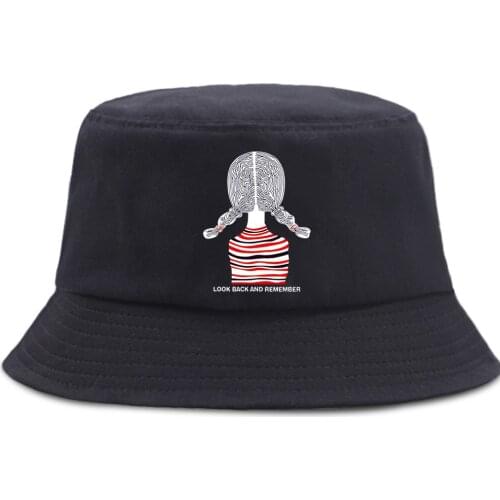 Look Back And Remember Cute Bucket Hats Outdoor Summer New Beach Cap Casual Sunscreen Fisherman Caps Unisex Foldable Panama Hat