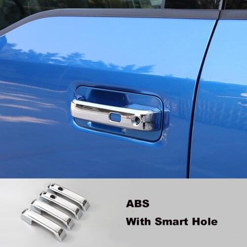 FIT FOR 2015 2016 2017 FORD F150 F-150 ABS CHROME DOOR HANDLE COVER CAP CATCH WITH SMART KEY HOLE TRIM ACCESSORIES