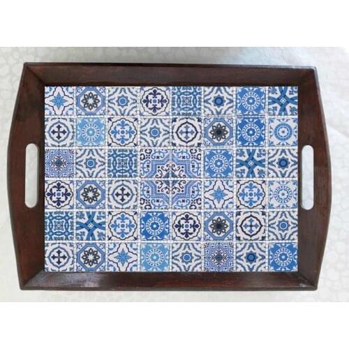 Handmade Tea Tray Real glass mosaic surface Coffee Tray Drink ware , Coffee Ware , Table ware, Ramadan
