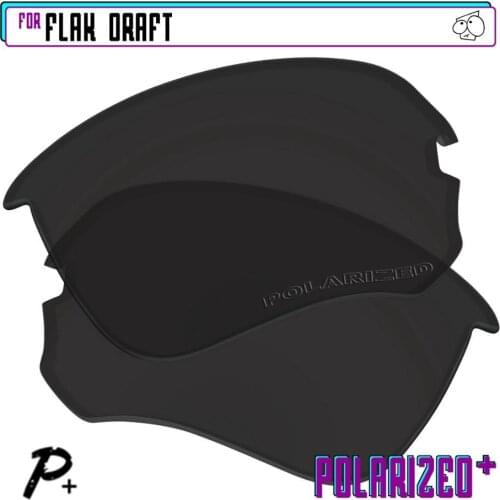 EZReplace Polarized Replacement Lenses for - Oakley Flak Draft Sunglasses - Black P Plus