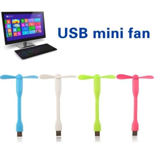 Hot Creative USB Fan Flexible Portable Mini Fan and USB LED Light Lamp Xiaomi Book For Power Bank Notebook Computer USB SDF-SHIP