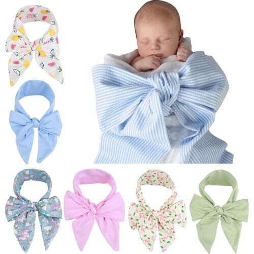 Lovely Infant Oversized Bowknot Bedding Soft Newborn Baby Girls Cotton Swaddle Photography Props Clothing Decoration