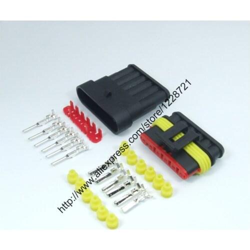 10kit 282090-1 282108-1 IP67 6pin way Super Sealed Waterproof Electrical Wire Connector Auto Plug for Car caravan marine jet