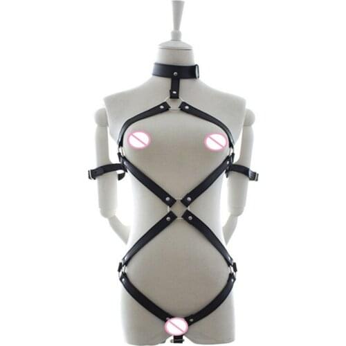 Adult Games Sexy PU Leather Body Bondage Harness Erotic Hand Arm Restraint Fetish Slave Flirting for Women PG0031