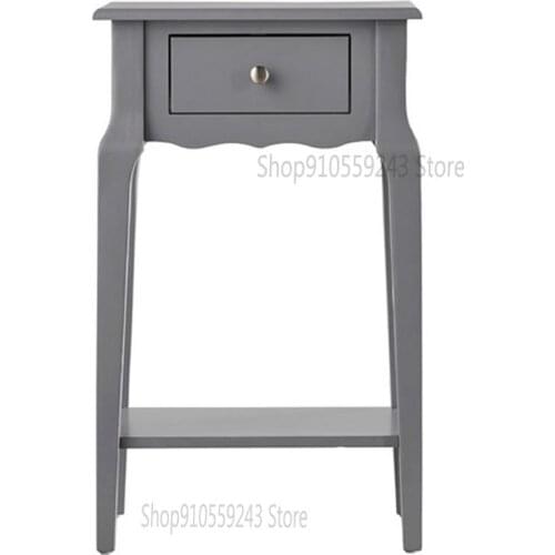 Modern Multi-color Sofa Tea Table Solid Wood High Leg Creative Living Room Corner Storage Table With Drawer Coffee Table Small W