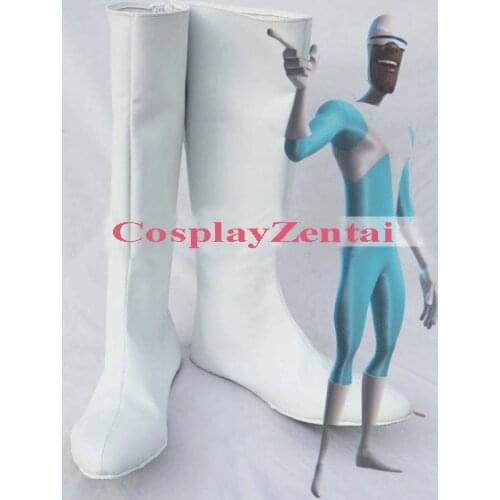 The Incredibles Frozone Cosplay Boots White Cosplay Halloween Boots