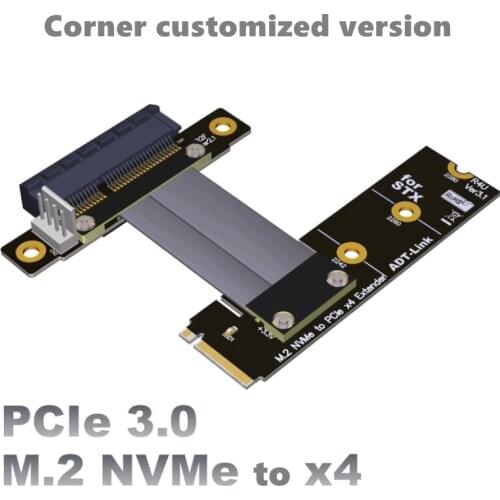 R42MF/R42UF PCIe x4 3.0 Extension Cable PCI Express 4x To M.2 NVMe M Key 2280 Riser Card Gen3.0 Extender Line 32G/bps