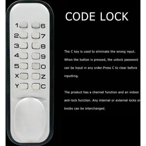 Waterproof Mechanical Digital Door Lock Push Button Keypad Keyless Code Combination Lock Set Intelligent Electronic Lock