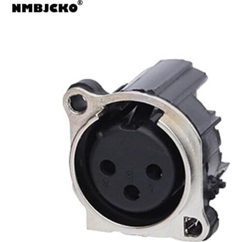 High quality 100pcs/lot XLR 3-Pin male Metal Panel Mount Chassis Microphone Mic Jack Audio socket without lock A209