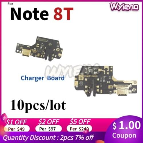 Wyieno For Xiaomi Redmi Note 8T Type C USB Dock Charging Port Charger Flex Cable Microphone Board 10pcs/lot