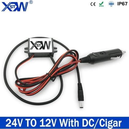 XWST DC DC Converter 24V to 12V 5A 60W Car Power Converters Triple USB Output Power Adapter DC Port Car Cigar Lighter Port