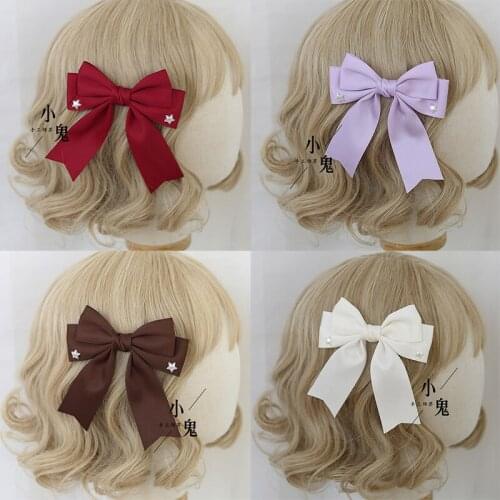 Japanese Young Girl Super Fairy Top Clip JK Uniform Hairpin Hair Ornament Multicolor Lolita Bowknot Star Large Side Clip Mori