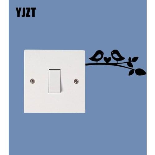 YJZT Love Heart Birds On Branches Wall Decal Living Room Decor Vinyl Switch Sticker 17SS0170