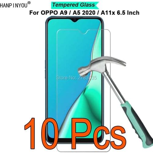 10 Pcs/Lot For OPPO A9 / A5 2020 / A11x 6.5" 9H Hardness 2.5D Ultra-thin Toughened Tempered Glass Film Screen Protector Guard