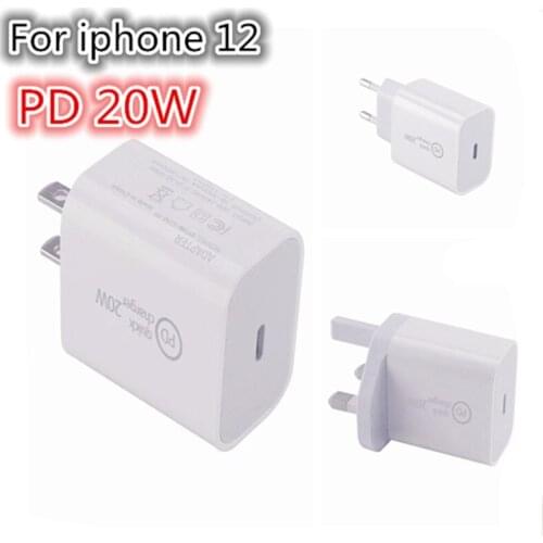 20W Fast Charging PD Charger USB Type C For iPhone 12 Mini Pro AU EU US UK Plug Euro Russia United Kingdom Travel Power Adapte
