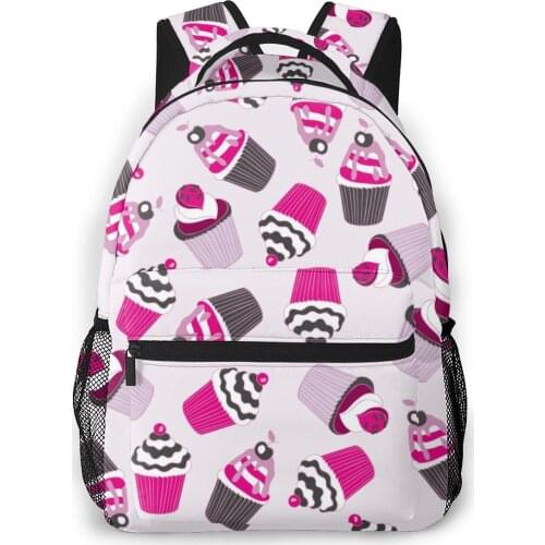 Women Backpack School Bag for Teenage Girls Beautiful Yummy Cupcake Pink Female Laptop Notebook Bagpack Travel Back Pack 2020