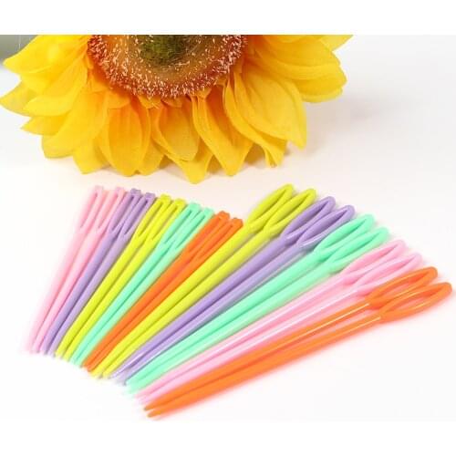1Set(20PCs/Set) Multicolor Plastic Sewing Needles For Crafts Clothing Shoes DIY Kniting Needles Cusp Crochet Hooks