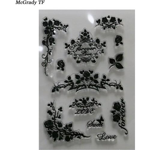 1Pcs Flower Vine Transparent Clear Stamps DIY Scrapbooking Card Making Christmas Wedding Decoration Supplies Standard Stamp