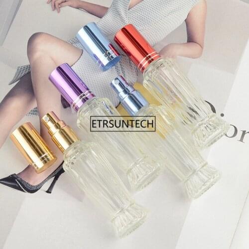 100pcs Portable 12ml Empty Transparent Glass Refillable Perfume Mini Atomizer Bottle Container Atomizer F3430