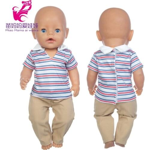 17 inch baby doll clothes stripe shirt pants for 18 inch girl doll apparel children girl gift toys wear