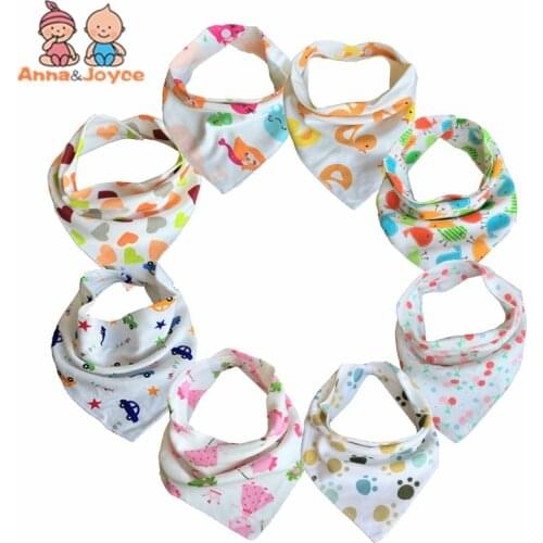 20pc/Lot Baby Bibs 100%Cotton Triangle Head Scarf Boy Kerchief Girl Babador Bandana Dribble Bib