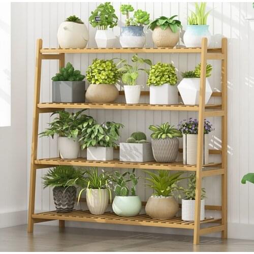 3 layers solid wood shelf flower stand balcony decoration storage rack indoor plant stand living room furniture