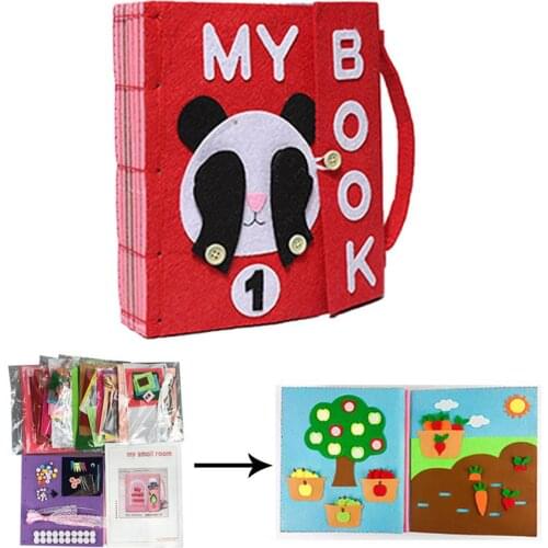 3D 5 Styles DIY My First Cloth Book Infant Baby Felt Quiet Cloth Books Early Learning Educational Felt Material Development Book